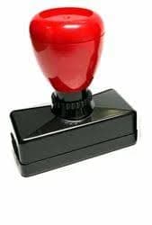Professional Self-Inking Rubber Stamp, Red Handle, Black Base, Rectangle (60x15mm)