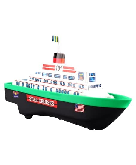 Star Cruise Ship Boat Maintenance Free Pullback Spring Action Race Toy Gift for Boys 3+ Years. Strong ABS Plastic, NO Sharp Edges, BIS Certified. Pack of 1, Color Green