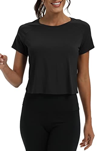 Mippo Womens Workout Tops Loose Fit Split Back Workout Tops Gym Tops