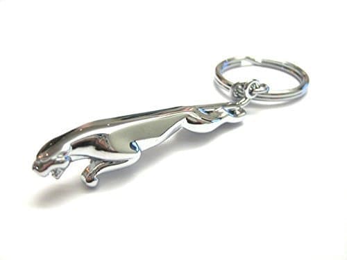 Creative Jaguar Leopard Keychain Metal Key Ring Keyfobs Bag Car Pendant Ornaments for Women Men Souvenir Birthday Gift - Silver