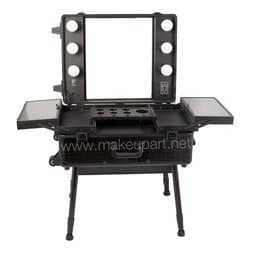 Studio Makeup Case w/ Lights, Mirror, & Legs - Black Alligator