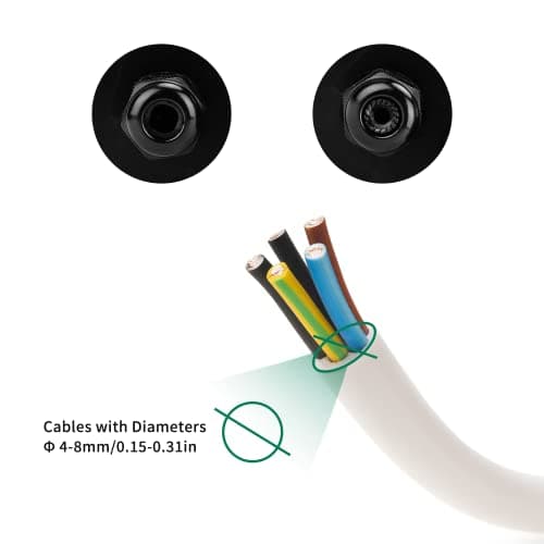 ABS IP67 Waterproof Dustproof Electrical Junction Box, with 15A 600V Barrier Terminal Cable Connector, 1IN/1Out Power Junction Box(2.48 * 2.28 * 1.37in)
