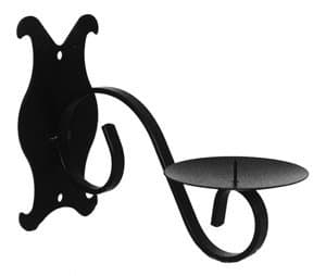 Traditional Black Iron Wall Sconce with Single Spike, by White Candle Company by Candle Sconces