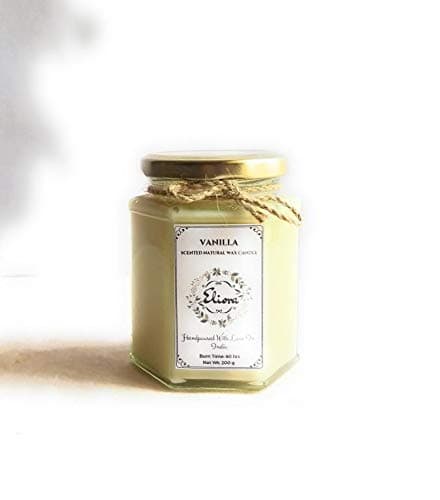 Eliora Vanilla Scented Candle (Ivory Colour) Large Hexagonal Jar