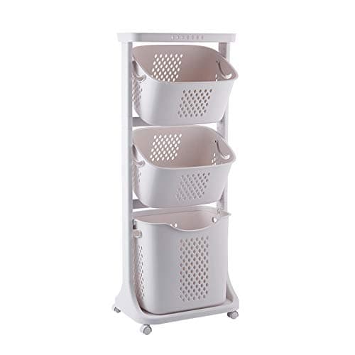 Laundry Basket Bathroom Multi-layer Clothes Storage Basket Household, Simple Kitchen Shelf Fruit Stand (3 Layers)