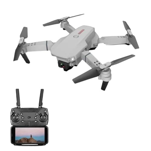 BA1NE E88 Pro Drone With Dual Camera 4K UHD For Adults FPV Foldable Remote Control Drone 3D Flips Altitude Hold Gesture One Key Takeoff-Landing APP Control With Carrying Case Mini Drone RC