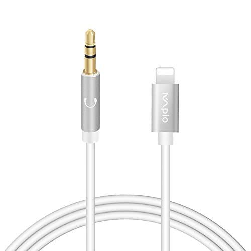 MPIO Aux Cable for iPhone, 3.3 Feet Aux Audio Cable for Lightning/Auxiliary Cord 3.5mm for Car Headphone Speaker for Lightning Devices (White)