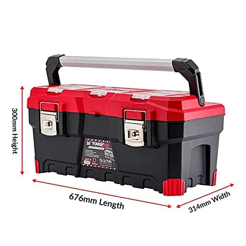 Portable Tool Storage Box - Heavy Duty Lockable Toolbox - Tore Tray - Tool Organizer Compartment for Professionals (26" Fatbuilt Tool Box)
