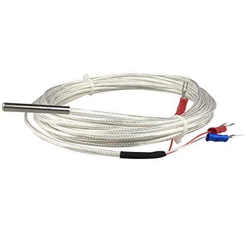 RTD Pt100 Temperature Sensor Probe high Temperature Resistant PTFE Wire Waterproof Corrosion Resistant Industrial Platinum Thermal Resistance for Traeger Grills (PTFE Wire Length:3m)