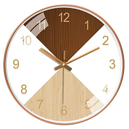 STAR WORK Quartz 12 Inches Premium Wall Clock for Home Stylish Latest Modern Design | Non Ticking Silent Wall Clock - Zero Sound & Disturbance Analog Clock (Wood Brown)