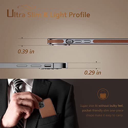 LOHASIC Designed for iPhone 12 Pro Max Case, Luxury Leather Business Premium Classic Cover Protective Cases Compatible with iPhone 12 Pro Max 5G 6.7 inch - Brown