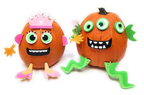 Pumpkin Decor Kit Push in No Carving for Fall Halloween Thanksgiving 2pk (Princess / Monster)