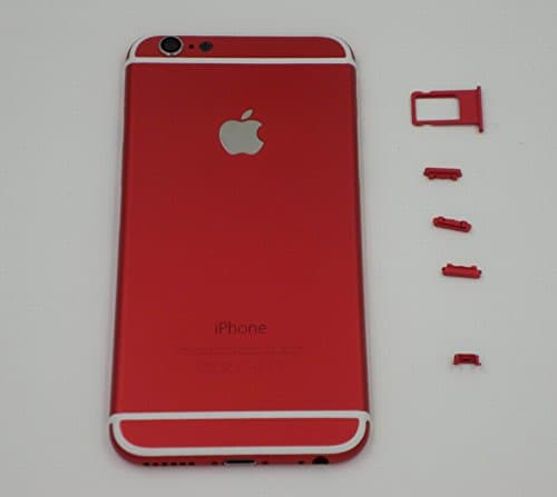 New Metal Back Housing Battery Cover Frame Replacement for iPhone 6 Plus 5.5" (Red + White Side)