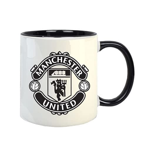 Man United l Inside and Handle Black Printed Coffee Mug ! Ceramic Mug. 11oz Black (350 ml Pack of 1)
