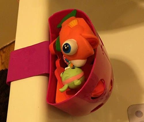 Chickadee Chicks Magnetic Bath Toy Storage Bin (Pink) - NO Suction Cups