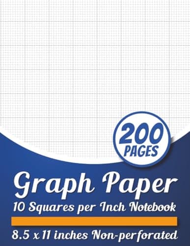 Graph Paper 10 Squares Per Inch Notebook: 10 Lines Per Inch, 8.5 X 11, Quad Ruled Grid Paper Composition Notebook For College, School, Engineering, Cross Stitch