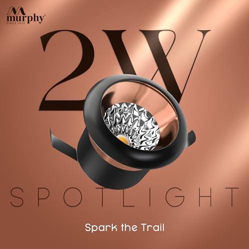 Murphy 2W Rose Gold Finish Button LED Spot Lights | Pack of 6 | Warm White (Golden Yellow) | Perfect for Home & Commercial Spaces