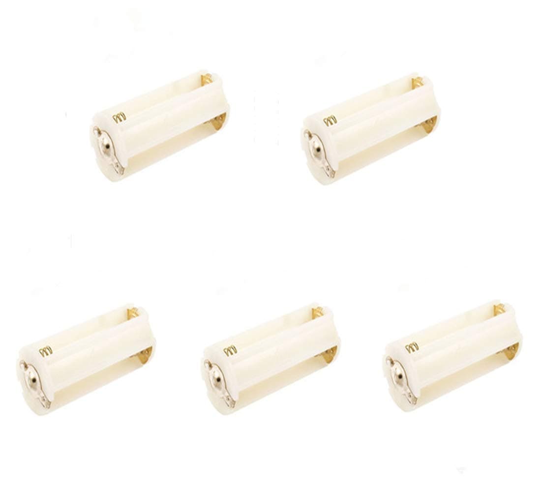 5PCS 3x1.5V AAA Series Connection Plastic Cylinder Battery Storage Holder Case Adapter Beige