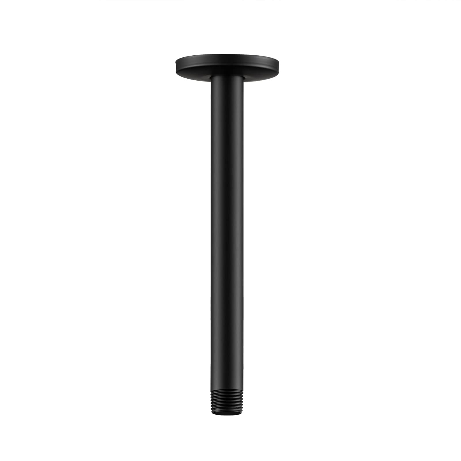 OFFO Shower Arm with Flange 10 Inches Ceiling Mount Replacement Rain Shower Head Straight Arm Ceiling-Mounted For Fixed Shower Head & High Pressure Rain Matte Black