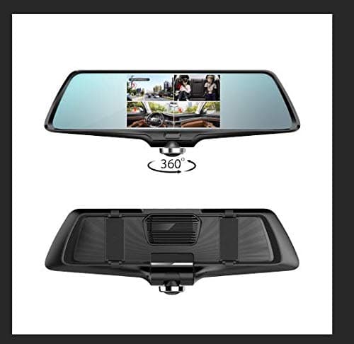 360 Panoramic Dash cam for car, 360 Degree Mirror Dash Camera, Dual Lens Full HD 1080P Front and 720P Rear View Camera,5 inch IPS Touch Screen, G-Sensor,24-Hour Parking Monitor