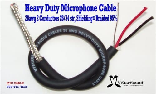 Microphone Wire/Cable Bulk 20 Gauge 95% Shielding USA Made Hi End (100 Ft)