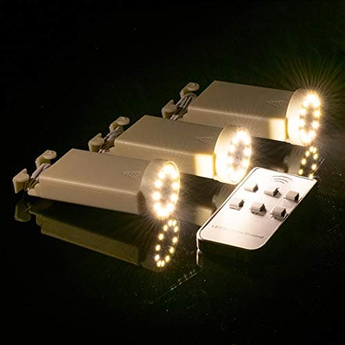 PaperLanternStore.com Bulk CASE 12 LED Multi-Function Remote Controlled Battery Powered Lights for Lanterns, Warm White (6 Pack + Remote Control)