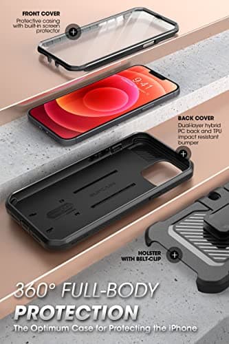 SUPCASE Unicorn Beetle Pro Series Case for iPhone 13 Pro Max (2021 Release) 6.7 Inch, Built-in Screen Protector Full-Body Rugged Holster Case