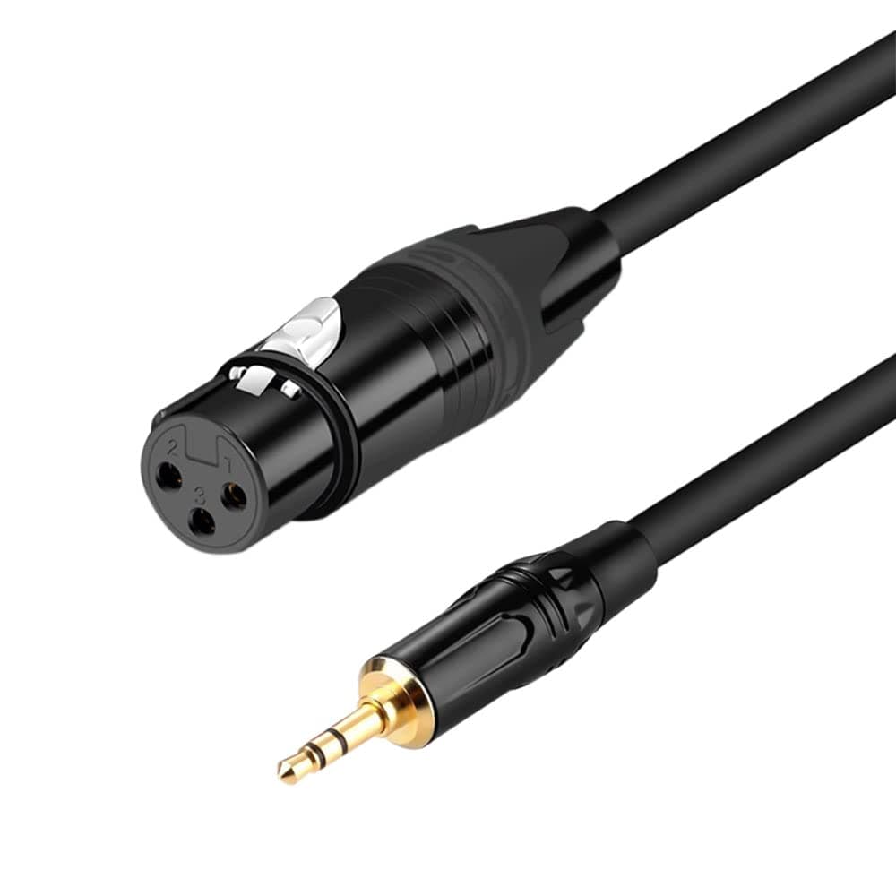 XLR to 3.5mm, (3.3 FT) Stereo Microphone Cable for Camcorders, DSLR Cameras, Computer Recording Device and More