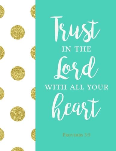 Proverbs 3:5 Trust In the Lord with All Your Heart: Turquoise Notebook (Composition Book Journal) (8.5 x 11 Large)