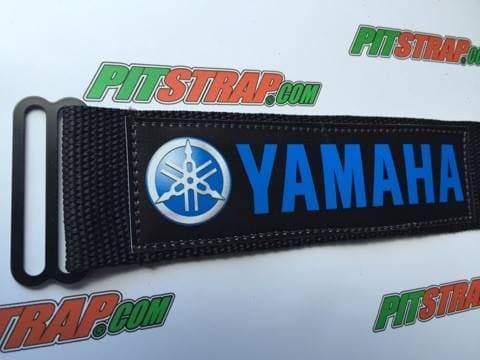 PITSTRAP - Racing Suit Belt / Strap - Blue/Black Yamaha Logo - (One Size Fits all 28" through 42") - Black Strap