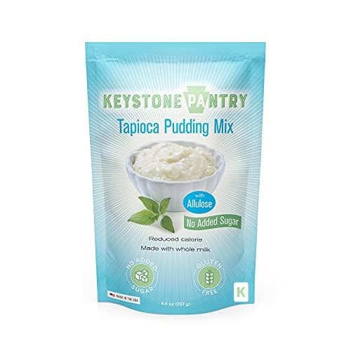 Keystone Pantry Tapioca Pudding Mix – Made with Allulose – No Sugar Added – Kosher Dairy, Gluten Free – Low Calorie Keto Pudding Mix – Deliciously Diabetic Friendly – Quick and Easy Dessert