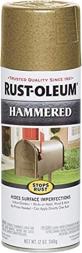 Rust-Oleum 7210830 Stops Rust Hammered Spray Paint, 12 oz, Gold