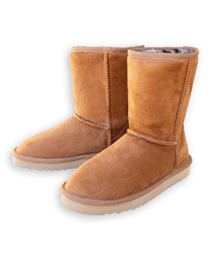 Short Vegan Fur Lined Boot (5, Chestnut - Wild Leopard)