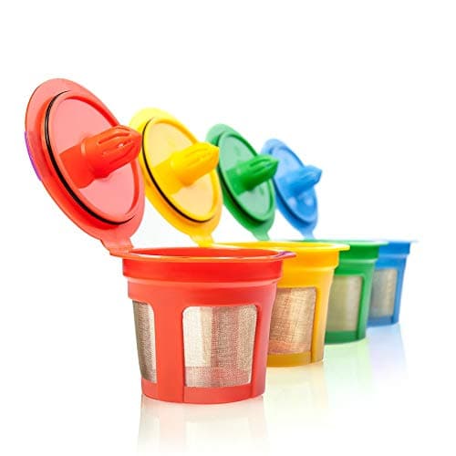 4 Pack Reusable K Cups for Keurig Coffee Makers – BPA-Free Refillable Coffee Pods, 4 Colors – Compatible with Keurig Brewers
