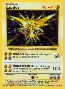 Pokemon - Zapdos (16/102) - Base Set - Holo