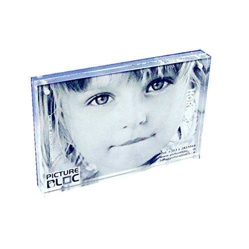 ANLOTER 3" 5" 5 Pack Two Sided Frame Acrylic Magnetic Picture Frames Clear,10 + 10MM Thickness Stand In Desk/Table (3x5 inch(5 pack))