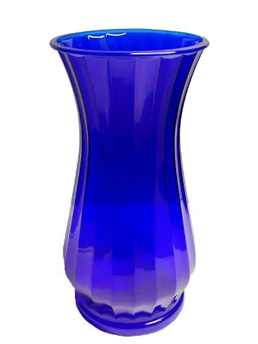8in Poly Plastic Cobalt Blue Classic Rose Vase