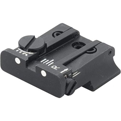 LPA TPU Adjustable Rear White Dot Sight Set for S&W Cal. 10, 45, 3rd Gen, Black, TPU10WE30