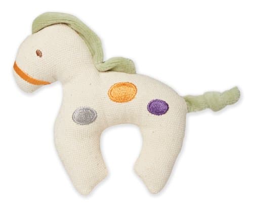 My Natural Canvas Knit Teether, Green Horse