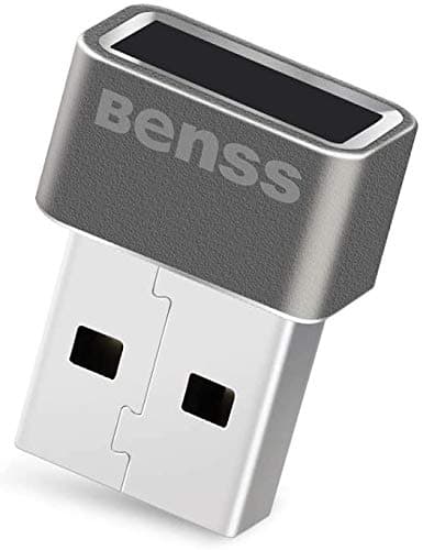 Benss USB Fingerprint Reader for Windows 10 Hello, 360 Degree Touch, Speedy Matching, Biometric PC Laptop Scanner, Multi-Finger, Silver, 0.83 x 0.6 inches