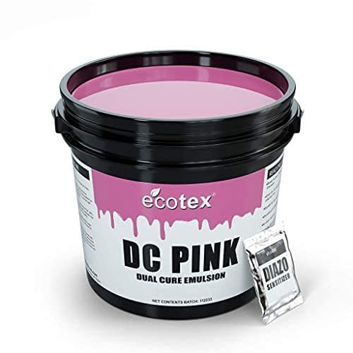 Ecotex® DC Pink Screen Printing Emulsion (Quart - 32oz.) Diazo Required Photo Emulsion for Silk Screens and Fabric- for Screen Printing Plastisol Ink and Water Based Ink, Screen Printing Supplies