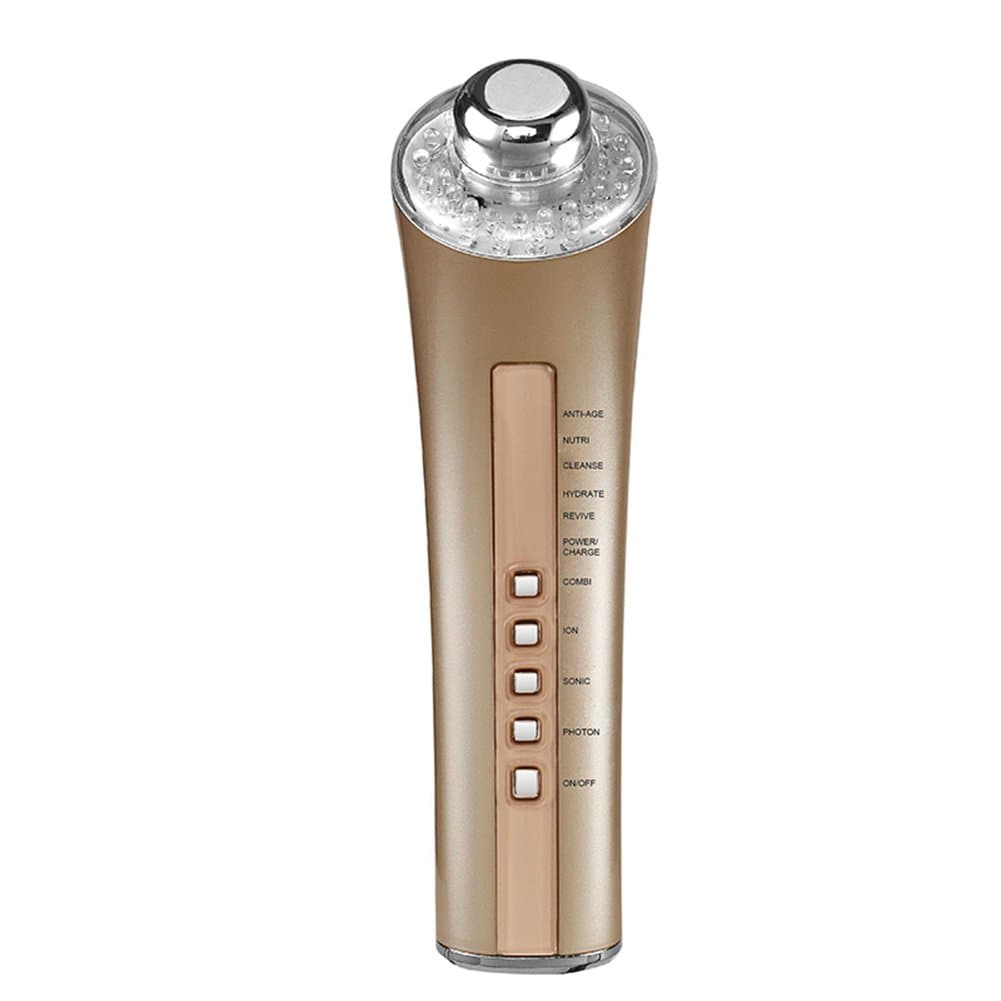 CM-5-2 6 IN 1 machine skin care machine Facial Photon Rejuvenation Face Care Anti- aging Device Vibration SPA (Gold)