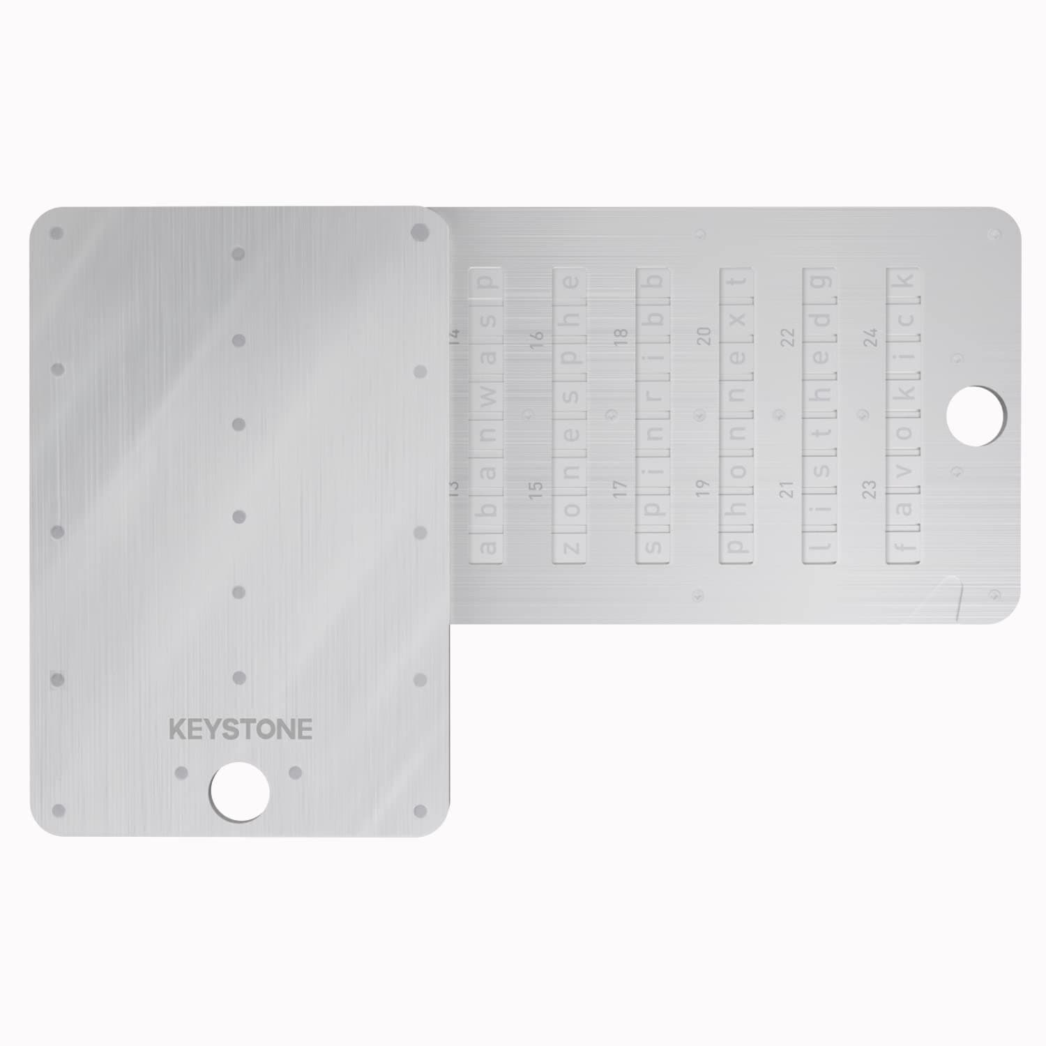 Keystone - Steel Crypto Cold Storage Seed Backup, Compatible with All BIP39 Hardware & Software Wallets, Ledger, Trezor, Supports up to 24 Words (Keystone Tablet Plus)