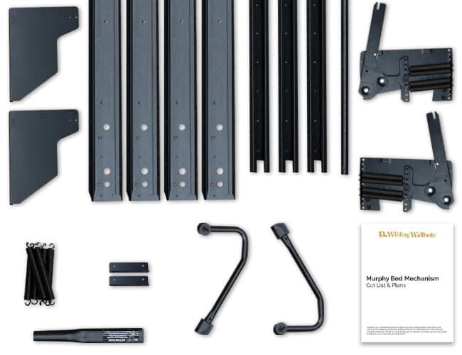 Wilding Wallbeds Murphy Bed Mechanism Kit Vertical Wall Bed, DIY Frame Hardware for Folding Cabinet, Easy to Build Hidden Bed (Queen)