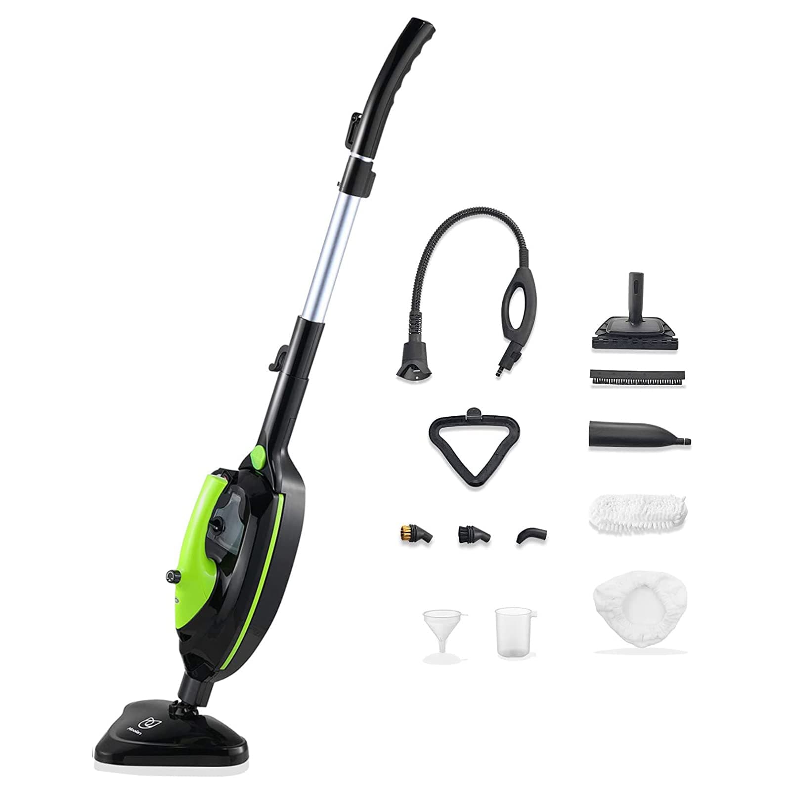Moolan Steam Mop Handheld Cleaner Upright Multi Purpose All-in-One Carpet Floor 1500W Cleaning Machines 12 Accessories Kills 99.9% of Bacteria Without Cleaning Chemicals