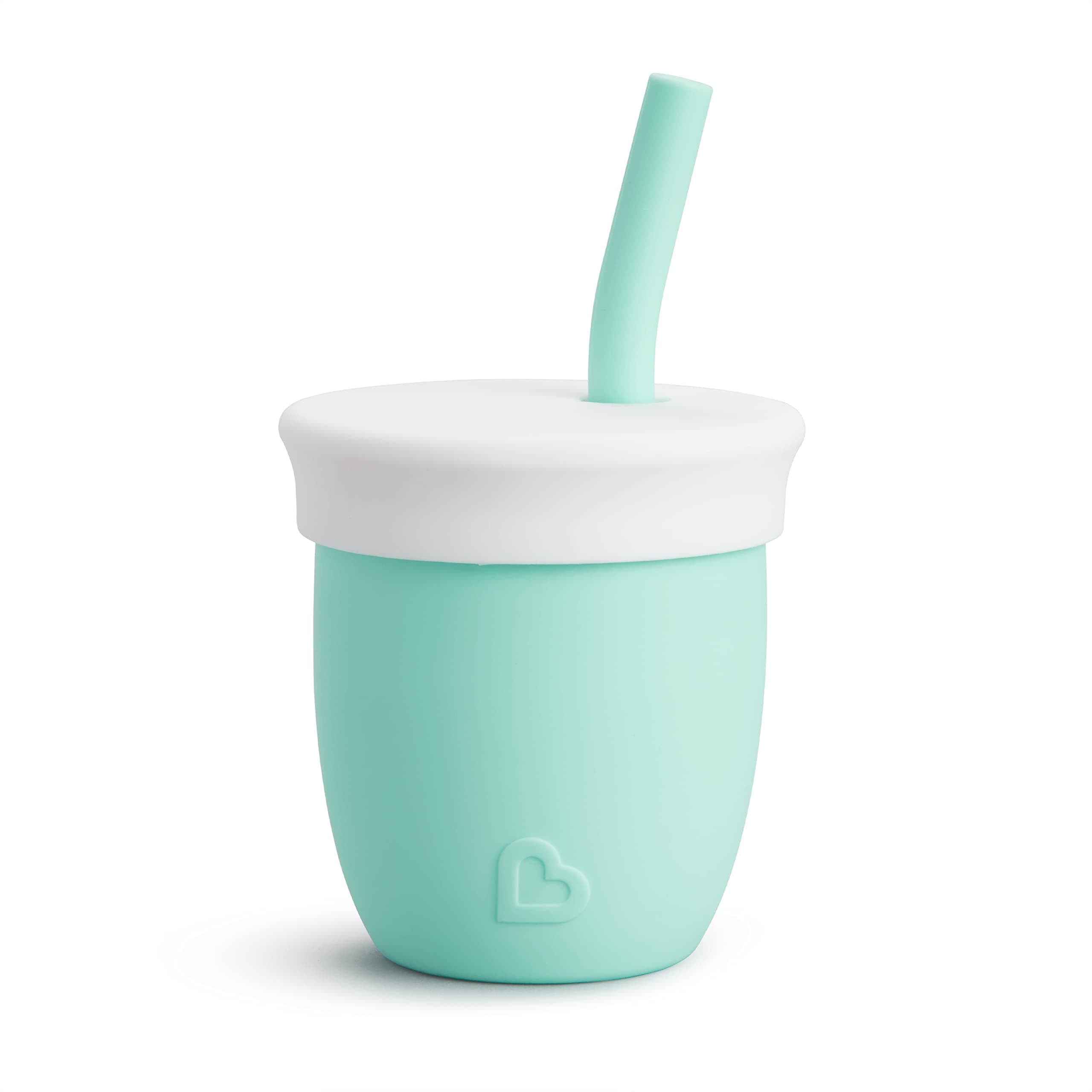 C’est Silicone! Open Training Cup with Straw for Babies and Toddlers 6 Months+ Ideal Transition Sippy Cup, Free Flow Sippy Cup to Straw Cup for Baby and Toddler weaning, 4oz / 120ml, Mint