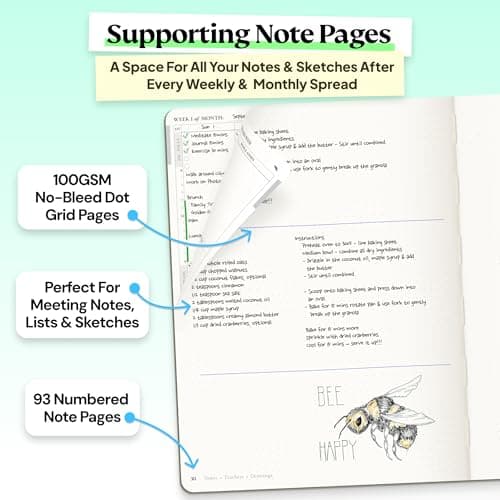 Roterunner Purpose Planner Notebook B5 7.5”x9.8” Undated 2026 Daily Weekly and Monthly Productivity Goal Setting Tool for Work Home ADHD Planner for Adults Self Care Journal