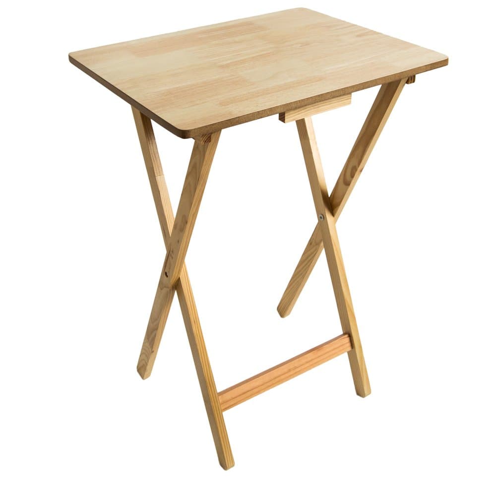 Folding Snack Table, Wood, Natural