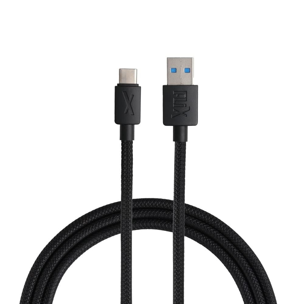 FLiX (Beetel USB to Type C PVC Data Sync & 2A Fast Charging Cable, Made in India, 480Mbps Data Sync, Tough Cable, 1 Meter Long USB Cable for USB Type C Devices (Black)(XCD-C12)