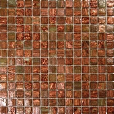 MS International 3/4 in. x 3/4 in. Light Brown Iridescent Glass Mosaic Floor & Wall Tile - Single Sheet Sample - SAMPLE LISTING - ONLY ONE ALLOWED PER HOUSEHOLD
